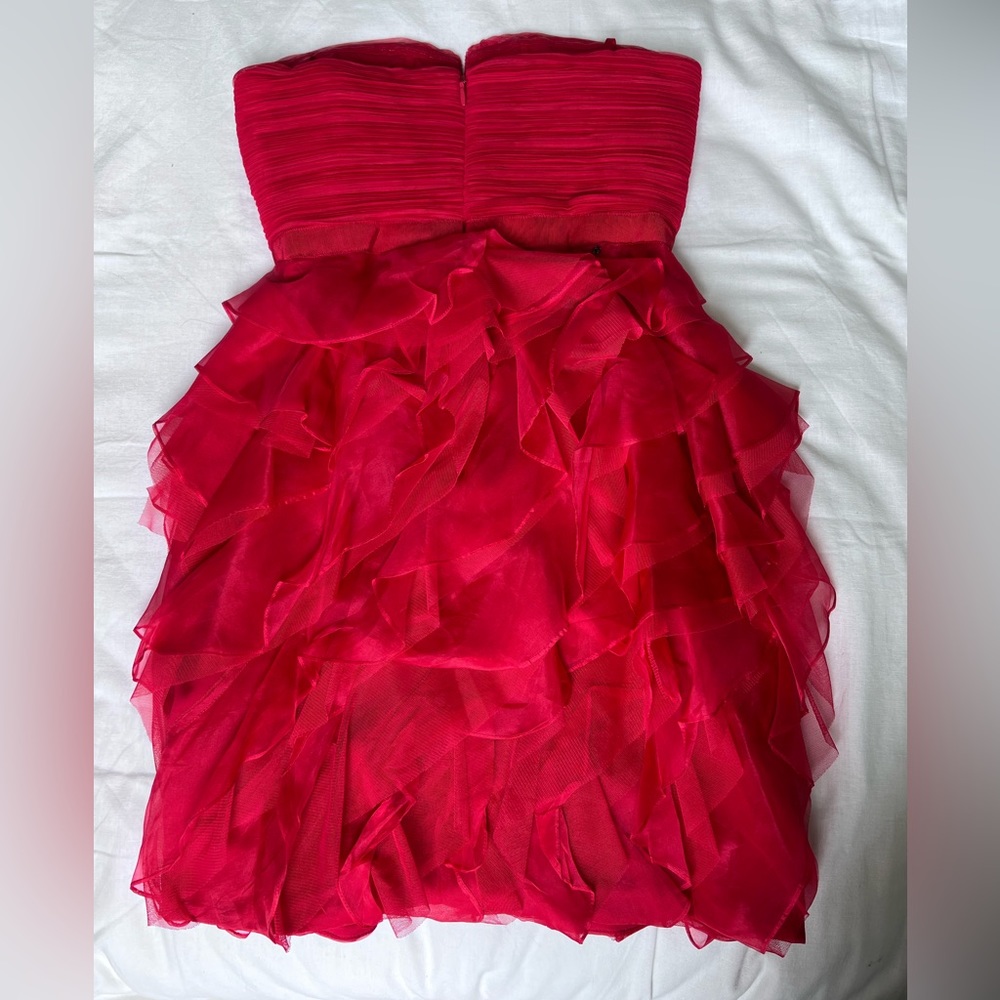 BCBGMaxazria - Red Formal Ruffle Dress - Picture 2 of 5
